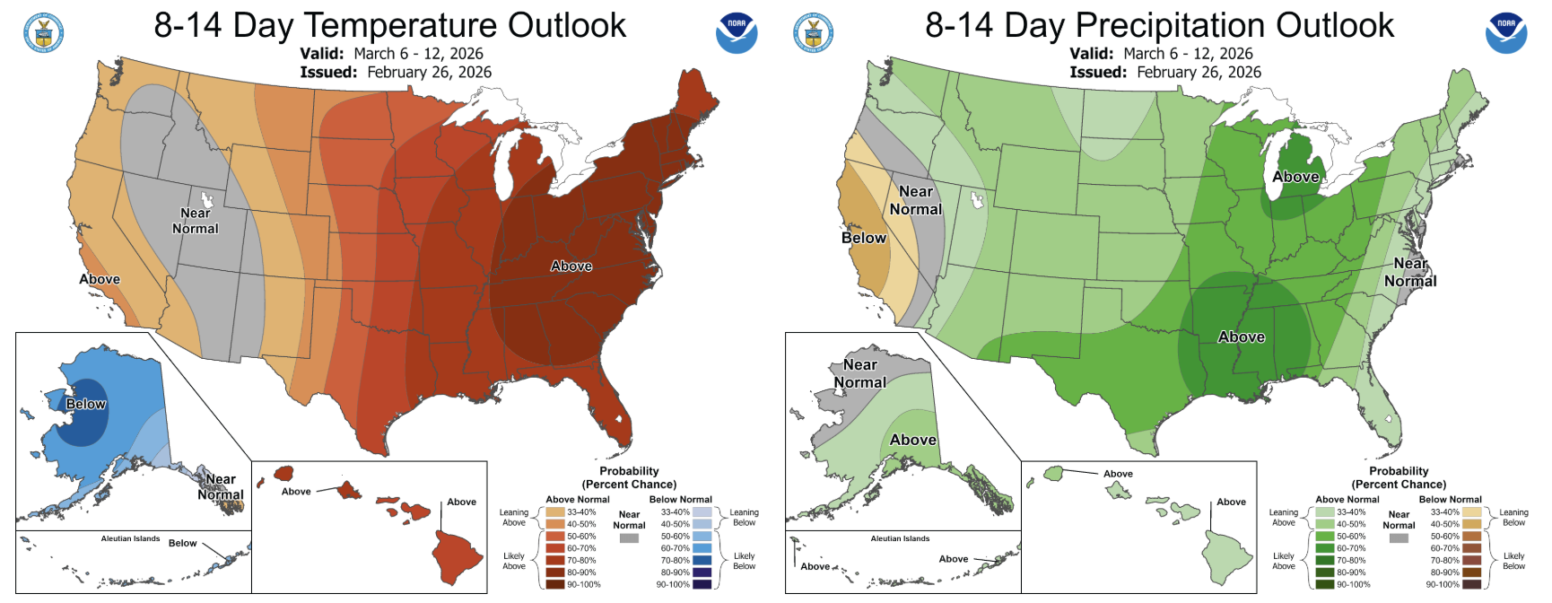 CPC 6-10 day temperature and precipitation outlook