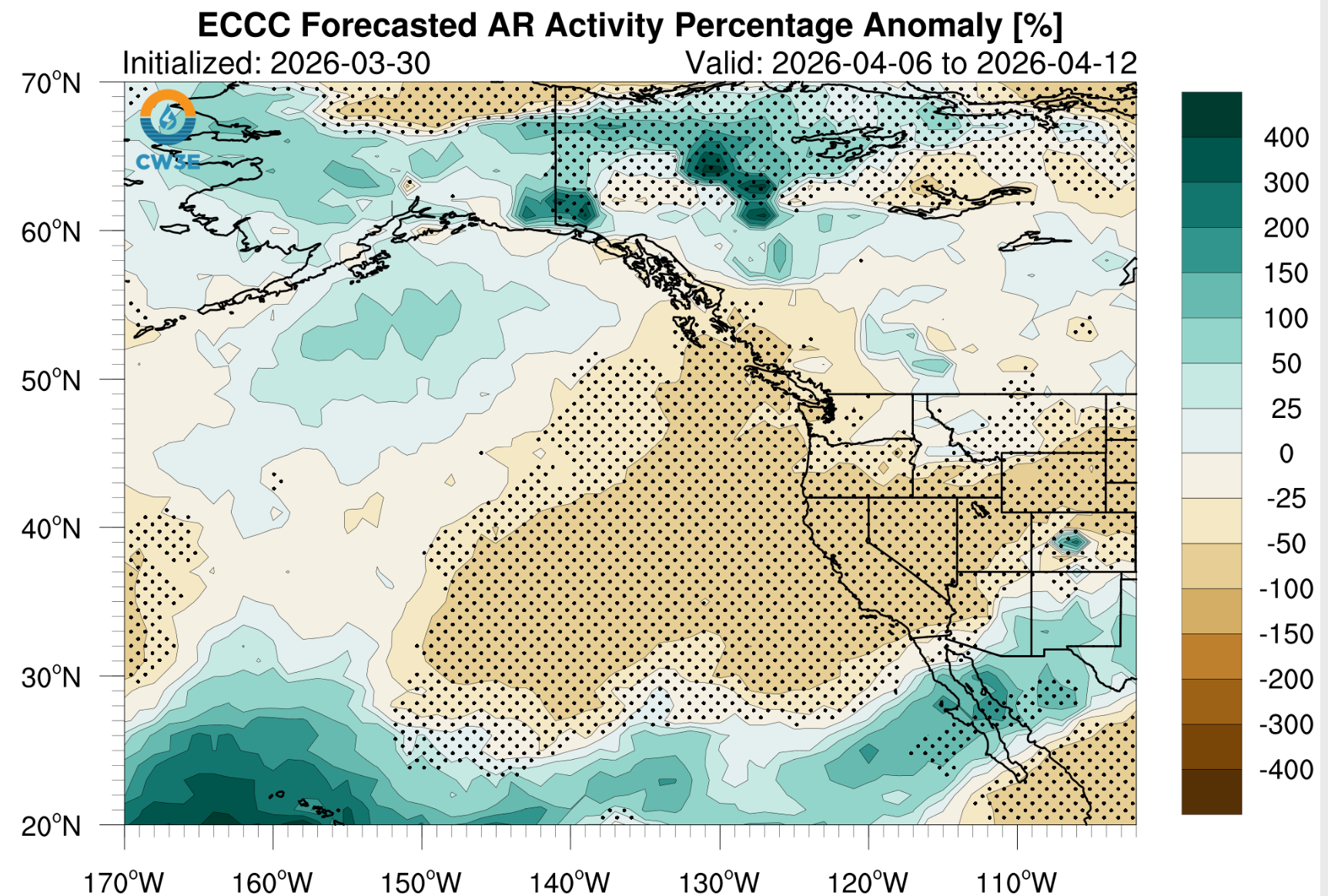 CW3E AR ensemble outlook for Seattle for Mar 12 - Mar 18